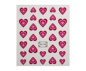 Sdlnklm Stickers Ongles Autocollants 3D Fantaisie Cœur Amour Décalques Manucure Application Rapide Convient pour Cadeau Décoration Ongles Foyer Manucu, Rose