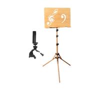 Sdlnklm Support de Partition En Bois Solide et Réglable Design Pliable et Portable Plateau Large pour Partitions Adapté Aux Pratiques et Concerts Musicaux, avec Clip de Téléphone
