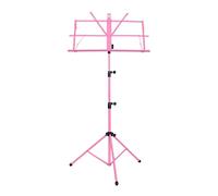 Sdlnklm Support de Partition Musicale Pliable Pieds Caoutchouc Antidérapants Structure Métal Ajustable Portable Fonction Tri-section Convient pour Débutants P, Rose