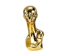 Sdlnklm Tête de Mannequin Support Perruque Présentoir Chapeau Porte-casquette Multifonction Ornement Léger En PP Design Élégant Adapté à La Décoration Maison, or