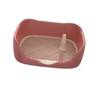 Sdlnklm Toilet pour Chien Plateau d'apprentissage Bac à Litière Outil de Nettoyage Portable en PP avec Grille Robuste pour Garder Les Pattes Sèches Convient, Rouge Grand