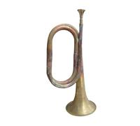 Sdlnklm Trompette Bugle Corps Soufflant Instrument de Marche Bugle Cavalerie avec Embouchure Cuivre Massif Haute Résistance Conception Large Diamètre Adaptée, Antique