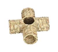Sdlnklm Tunnel en Herbe pour Hamster, Maison en Paille, Cachette, Nid, Jouet pour Lapin, Jouet Interactif Léger, Tunnel pour Souris, Chinchillas, Gerbilles, œ, Quatre Ports