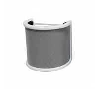 Sdlnklm Wind Pare-Vent pour Micro Filtre Plosive Écran Anti-Souffle Double Couche Maille Fine et Grillage Protège Contre Humidité Salive Maintien par Bandes, Blanc, avec Éponge