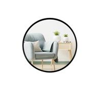 SDlumeiy Miroir mural rond noir moderne avec cadre en aluminium de 30,5 cm, adapté pour les petits miroirs ronds décoratifs dans les salles de bains, les salons, les entrées et les couloirs (noir