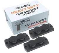 SDM Magnetics Lot de 3 supports magnétiques pour pistolet de 13,6 kg - Solutions de sécurité pour armes à feu, armes de poing, fusils dans la voiture, camion, à côté du lit, montage sur le mur