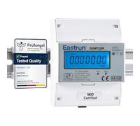SDM72DR Compteur d'énergie électrique triphasé sur rail DIN, 100 A kWh, énergie partielle réinitialisable, compteur d'impulsions avec LCD rétroéclairé numérique Certifié MID/calibré.