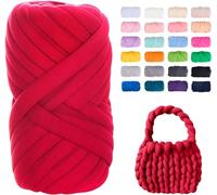 SDNAM Chunky Yarn Chunky Laine Fil Roving Crochet DIY Tricoté À La Main Crochet Couverture Tapis Couverture Oreiller Lit pour Animaux de Compagnie Lit et Clôture de Lit(23@,1 Roll(250g))