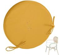 SDNAM Coussin de Chaise Jardin Rond，Lot de 4 imperméable Coussin de siège antidérapant en Polyester déhoussable, Coussin d’Assise à mémoire de Forme pour extérieur intérieur(Q20,Diameter 1pc 40x5cm)