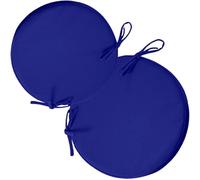 SDNAM Coussin de Chaise Jardin Rond，Lot de 4 imperméable Coussin de siège antidérapant en Polyester déhoussable, Coussin d’Assise à mémoire de Forme pour extérieur intérieur(Q13,Diameter 2pcs 45x5cm)