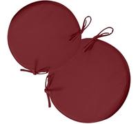 SDNAM Coussin de Chaise Jardin Rond，Lot de 4 imperméable Coussin de siège antidérapant en Polyester déhoussable, Coussin d’Assise à mémoire de Forme pour extérieur intérieur(Q8,Diameter 2pcs 48x5cm)