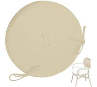 SDNAM Coussin de Chaise Jardin Rond，Lot de 4 imperméable Coussin de siège antidérapant en Polyester déhoussable, Coussin d’Assise à mémoire de Forme pour extérieur intérieur(Q6,Diameter 1pc 38x5cm)