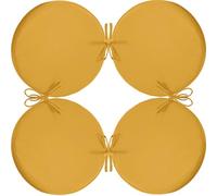 SDNAM Coussin de Chaise Jardin Rond，Lot de 4 imperméable Coussin de siège antidérapant en Polyester déhoussable, Coussin d’Assise à mémoire de Forme pour extérieur intérieur(Q20,Diameter 4pcs 50x5cm)