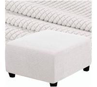 SDNAM Housse de Repose-Pieds Carrée Extensible, Housse de Pouf Amovible et Lavable, Housse de Protection pour Tabouret de Rangement avec Élastique en Bas, Tissu Épais pour Salon(X3,48x48cm/19x19in)