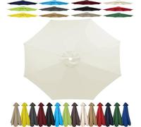 SDNAM Tissu de Rechange pour Parasol de Jardin 2m/2,30m/2,7m/3,0m, 6/8 Baleines Housse de Rechange Auvent de Rechange pour Parasol d'extérieur(6S,3m/6ribs)