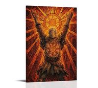 sdnkbro Dark Souls Solaire Poster décoratif sur toile avec inscription « Raise Your Hands And Praise The Sun » - 20 x 30 cm