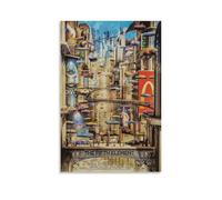 sdnkbro Poster de ville en deux dimensions du film classique The Fifth Element - Impression sur toile - Décoration murale moderne pour chambre à coucher - 40 x 60 cm