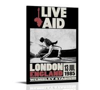 sdnkbro Poster décoratif sur toile « Live Aid London 1985 Wembley Stadium » - Décoration murale moderne pour chambre à coucher - 20 x 30 cm