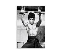 sdnkbro Poster vintage Bruce Lee Jeet Kune Do Master Bruce Lee Nunchaku sur toile - Affiches murales et impression d'art moderne pour chambre à coucher (30 x 45 cm)