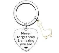 SDOFY Cadeaux lama : porte-clés alpaga et lama pour femmes et filles - Cadeaux d'anniversaire et de Noël - Never Forget How Llamazing You Are