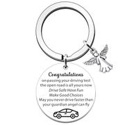 SDOFY Porte-clés « Just Passed Driving Test » - Cadeau pour nouveau conducteur - Cadeau ange gardien - Cadeau pour apprenant conducteur, Argenté., taille unique