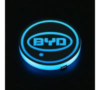 Sdosye 2 Pièces Voiture 7 Couleurs LED Porte-gobelet Tapis,pour BYD Seal U DM-i sous-Verres antidérapant Anti-Sale Interieur Accessoires