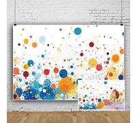 SDOTPMT 1.8x1.2m Dessin Abstrait Toile de Fond Aquarelle colorée Taches Blanches Fond Photographique Fête d'anniversaire Baby Shower Décoration Murale de Salle Bannière Enfants Portrait Props