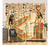 SDOTPMT 107x160cm Égyptien Mural Rideau de la fenêtre Vieux Siècle Ancien Pharaon Anubis Peintures culturelle La Religion Abstrait Rideaux de fenêtre pour Chambre Blocage léger Rideau, 2 Panneaux