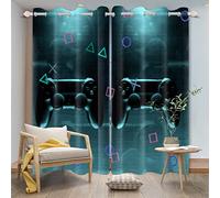 SDOTPMT 107x215cm Frais Une Manette Rideau fenêtre Chic Moderne Amoureux du Jeu Magie 3D Vif Jeu vidéo Mode juvénile Rideaux fenêtre Isolation Thermique Rideau Chambre à Coucher, 2 Panneaux