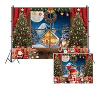 SDOTPMT 10x6.5ft Hiver Paysage Polyester Fond Arbre Noël Cadeau Tomber Amoureux Fond Joyeux Noël thème Photographie Fond Enfants fête d'anniversaire décoration Nouvel an Photo Studio Prop