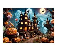 SDOTPMT 2,5x1,8m Halloween Parti Photo Toile de Fond Horror Moon Night Scary Cemetery Pumpkin Lantern Contexte Children Enfants Family Parti Anniversaire Banner Studio Shoot Props