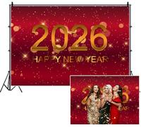 SDOTPMT 4.5x3m Bonne Nouvelle année 2026 célébration Fond 2026 scène Or Chiffres 3D lumière Scintillante Photographie Fond célébration fête événement Portrait Photo Stand Prop