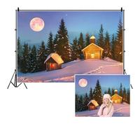 SDOTPMT 5x3ft Sdotpmt 5x3 Pieds Hiver Nuit Paysage Polyester Neige forêt pin Fond Hiver Neige Photographie Famille Noël décoration de fête de Mariage Photographie Stand Prop