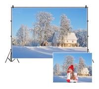 SDOTPMT 6x4ft Hiver Neige Paysage Polyester bandoulière Fond du Monde extérieur de Neige et de Glace Bonne année Vacances Photographie Famille Noël fête Fond décoration Photo Prop