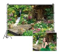 SDOTPMT 7x5ft Fond de Photographie Polyester Misty Garden Fond Jardin Fleurs Printemps Vibrant fête d'anniversaire pour Les Enfants Fond décoration bébé Douche Photo Prop