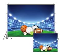 SDOTPMT 9x6ft All Star Sport Polyester bandoulière Sports Plein air thème garçon fête d'anniversaire Fond Terrain Sport Football américain Baseball lumière école Jeu bannière Photo Studio Prop