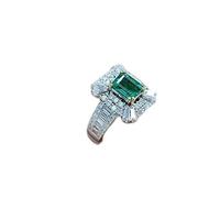 Sdouefos Bague de fiançailles pour femme avec pierre carrée verte émeraude topaze saphir alliances de mariage plaqué or blanc 18 carats oxyde de zirconium