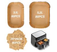 SdreMelo Lot de 240 feuilles de papier sulfurisé pour friteuse à air chaud Tefal/Moulinex, EY9018 EY905D Dual 5,2 L/3,1 L, EZ9018 Airfryer