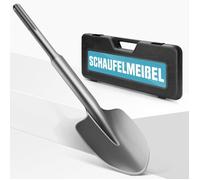 SDS Max Ciseau à Pelle, Burin Pelle,110 x 450mm, Foret Hexagonal 30 mm, avec Mallette en Plastique, Pour Maçonnerie, Asphalte et