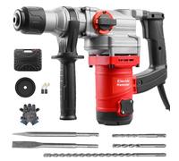 SDS Plus 1900 W, poignée anti-vibration et embrayage de sécurité, avec accessoires, ciseau et mallette, pour béton, maçonnerie, murs, deux modes. Le diamètre maximum de perçage dans le