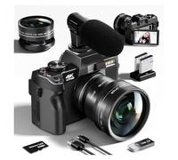 SDSKZOZP Appareil Photo numérique Compact 4K, Webcam, enregistreur vidéo Vintage, vlog, 48 MP, écran Rabattable de 3 Pouces