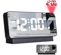 SDSKZOZP Réveil numérique à Projection LED, Rotation 180°, USB, électronique, for Chambre Coucher, Chevet, Bureau