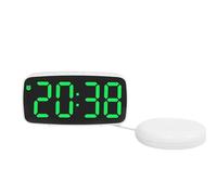 SDSKZOZP Réveil numérique LED, Affichage de la température et Date, luminosité réglable, vibreur 12/24 h, Horloge électronique for Gros dormeurs(WG)