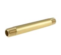SDTC Tech Raccord de tuyau en laiton long 3/8 NPT mâle x 3/8 NPT filetage | Connecteur d'extension droit en fonte - 10,2 cm de long - En laiton - Pour carburant, air, eau, bateau, gaz, huile