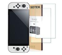 SDTEK *2 Pack Protection écran Compatible avec Nintendo Switch OLED, Verre Trempé Résistant aux éraflures Glass Screen Protector Vitre Tempered Film Protecteur