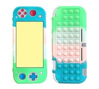 SDTEK Coque Compatible avec Nintendo Switch Lite, Étui en Bubble Silicone Souple Pop Fidget Case (Vert/Rose/Bleu)