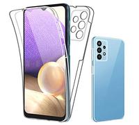 SDTEK Coque Compatible avec Samsung Galaxy A32 5G Protection Complète Corps Avant Arrière 360 Cover Clear Transparent Soft