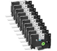 sDtESNB 10 Pack Blanc sur Un Ruban d'étiquette Transparent Compatible avec TZ Tze-135 145 imprimantes dans 12 18 18 mm Ruban laminé Standard