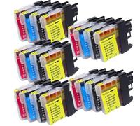 sDtESNB Cartouche d'encre Compatible avec LC980BK LC1100BK LC985BK LC990BK DCP-385C 387C DCP-195C 585CW 375CW MFC-990CW 6490CW 490CW 5890CN J615W(5SET)