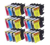 sDtESNB Cartouche d'encre Compatible avec LC980BK LC1100BK LC985BK LC990BK DCP-385C 387C DCP-195C 585CW 375CW MFC-990CW 6490CW 490CW 5890CN J615W(6SET)
